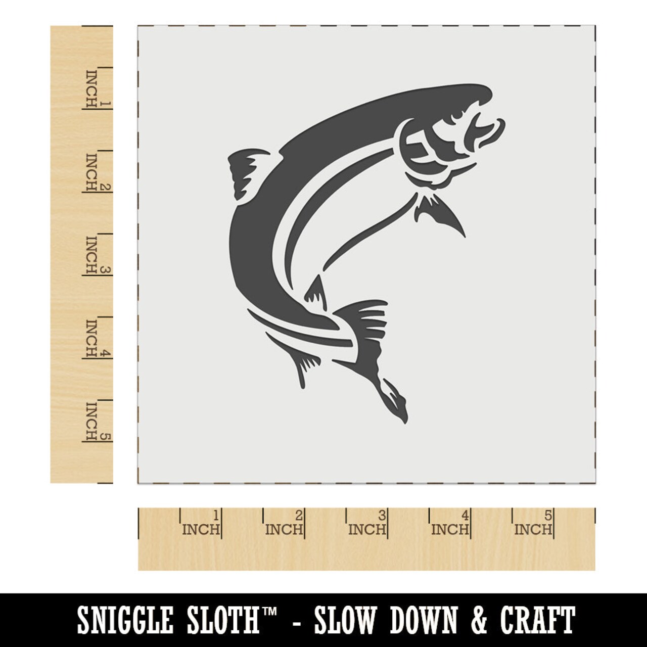 Jumping Rainbow Trout Fish Wall Cookie DIY Craft Reusable Stencil